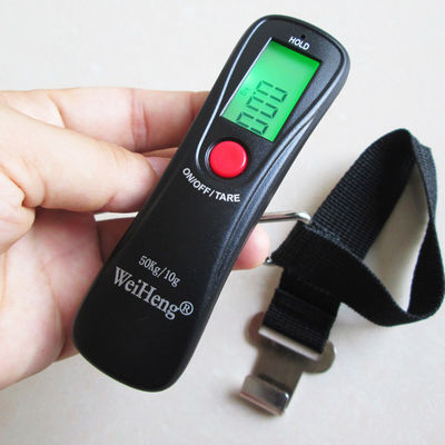Calidad  WeiHeng WH-A18 50kg Belt Travel Luggage Scale Digital With Hook Weight Measuring and CE ROHS FCC Certified fábrica