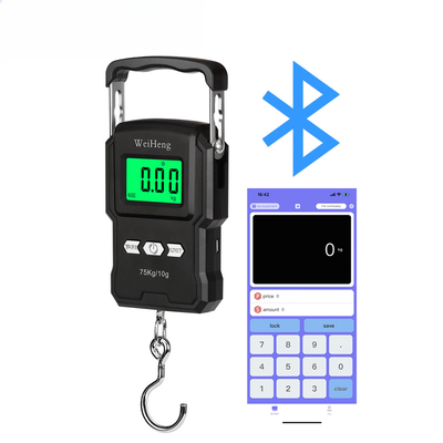 75KG Max Capacity USB Rechargeable Digital Hook Scale with LCD Display and Customizable Options 1M Tape Measure Included