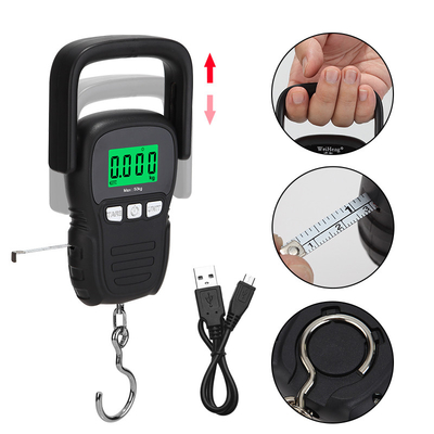 Elevable Portable Hanging Weight Scale Custom Pocket Balance and Capacity Graduation with 1.5m Tape Measure
