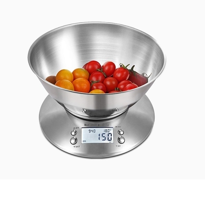 ROUND Design Kitchen Scale 5kg 1g Capacity Battery Powered and Bowl Included for Precise Measurements