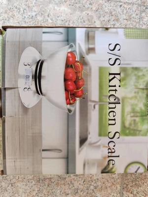 Easy-to- Stainless Steel Kitchen Scale with Round Design and 2*1.5V AAA Battery