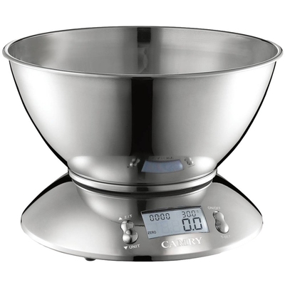 5kg Maximum Weight Recommendation Stainless Steel Electronic Kitchen Scale with Scale Tray Timer and Digital Thermometer
