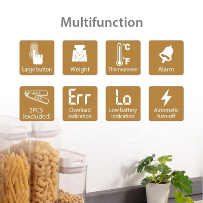 5kg Maximum Weight Recommendation Stainless Steel Electronic Kitchen Scale with Scale Tray Timer and Digital Thermometer