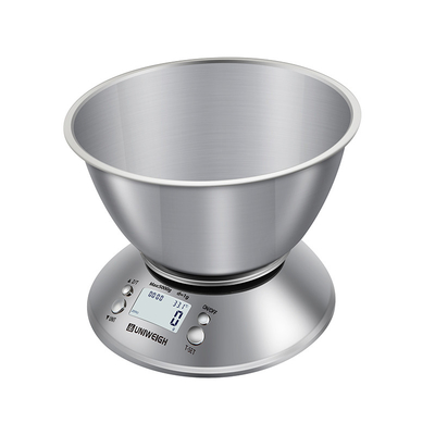 5kg/11lb Digital Food Scale Multifunction Timer LCD Display and Battery Powered for Accurate Kitchen Weighing Waterproof