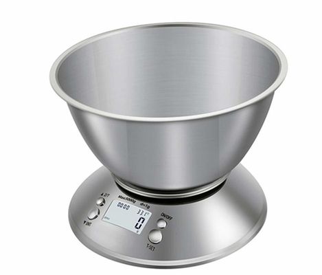 Detachable Bowl Digital Stainless Steel Kitchen Food Scales Powered by 2*AAA Batteries for Household and Hotel Weighing
