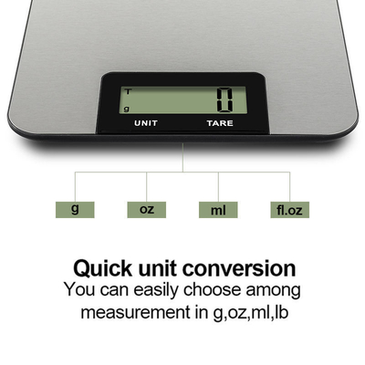 JLY Smart 5kg/1g Stainless Steel Electronic Kitchen Scale with 1x3V CR2032 Lithium Battery Power Supply and OEM LED Display