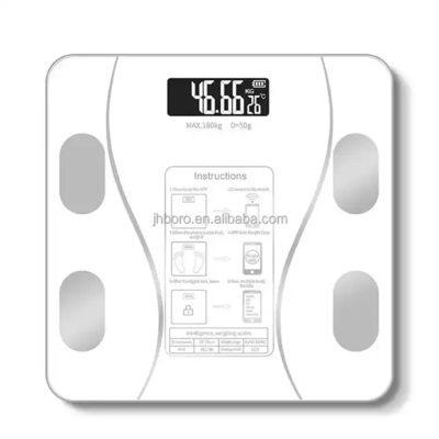 Battery Powered LED Glass Health Scale for Accurate Measurement of Body Fat Visceral Fat Muscle Bone and Basal Metabolic
