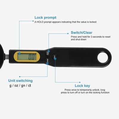 Digital Display Kitchen Scale Spoon for Accurate and Convenient Food Weighing in g/oz/gn/ct
