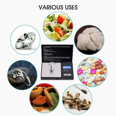 Weighing Scale Black Original Diamond Model 500 Kitchen Pocket Jewelry Food Scale Digital 200g 0.01g Golden with Battery