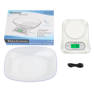 12kg Maximum Weight Recommendation USB Rechargeable Digital Kitchen Scale for Big Bowl and Weighing Food