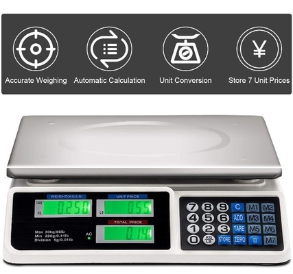 Rectangle Digital Display Vasipor Accurate 40kg Calculation Fruit Weight Electronic Counter Counting Commercial Weight Scale
