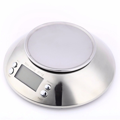 5kg Maximum Weight Recommendation Stainless Steel Kitchen Scale with Digital Display and Bowl Included