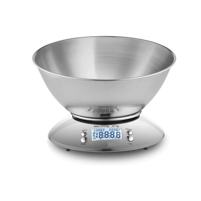 5kg Maximum Weight Recommendation Stainless Steel Kitchen Scale with Digital Display and Bowl Included