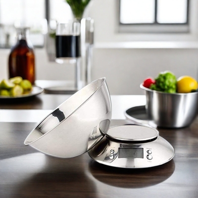 Detachable Metal Bowl Digital Stainless Steel Kitchen Scales Battery-Powered Convenience for Accurate Ingredient Measurement