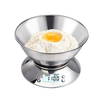 All-Season Digital Food Scale Stainless Steel Kitchen Scale with Bowl and Accurate Weight Measuring Capability