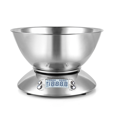 All-Season Digital Food Scale Stainless Steel Kitchen Scale with Bowl and Accurate Weight Measuring Capability