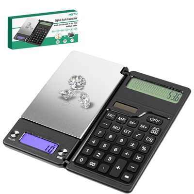 OEM Supported Jewelry Scale 2 in 1 Digital Electronic Balance Weigh Scale with Solar Calculator Gold Pearl Weighing Portable