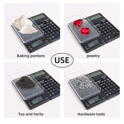 OEM Supported Jewelry Scale 2 in 1 Digital Electronic Balance Weigh Scale with Solar Calculator Gold Pearl Weighing Portable