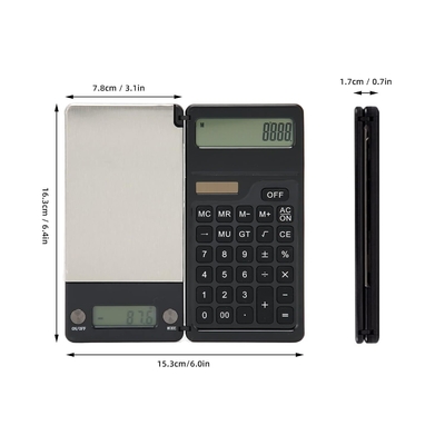 OEM Supported Jewelry Scale 2 in 1 Digital Electronic Balance Weigh Scale with Solar Calculator Gold Pearl Weighing Portable