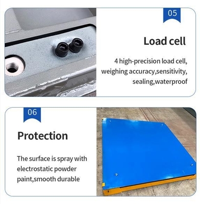 Truck Scale 1.5*1.5 m 3 Ton Platform Weighing Floor Scale with Load Cell Weighing Instrument and Battery Power Supply