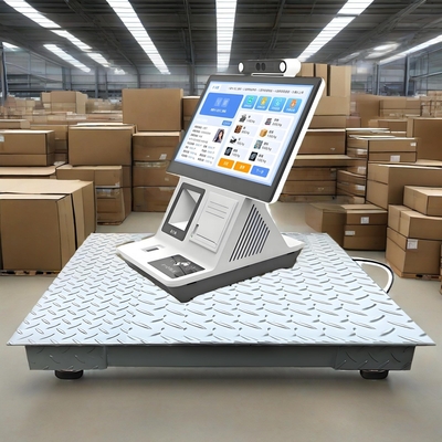 Customized Support 15.6inch Smart Ground Scale Platform with IoT LCD Display Touch Screen and Thermal Printing Receipt Label