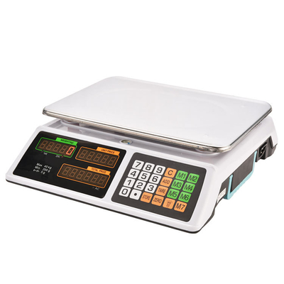 Scale Tray Rectangle Accurate 40kg Commercial Weight Scale for Fruit Electronic Counter with 1g Division Battery Powered