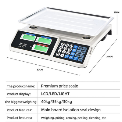 Commercial 40kg Electronic Scale WITH LID 30kg Vegetable Scale for Commercial division 1g