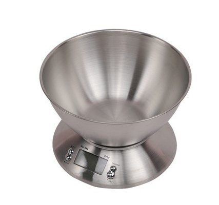 5KG Capacity Round Stainless Steel Electronic Weight Scale for Household Bowl Kitchen and Food Balance Power Household