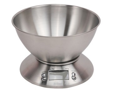 5KG Capacity Round Stainless Steel Electronic Weight Scale for Household Bowl Kitchen and Food Balance Power Household