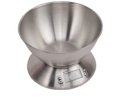 5KG Capacity Round Stainless Steel Electronic Weight Scale for Household Bowl Kitchen and Food Balance Power Household