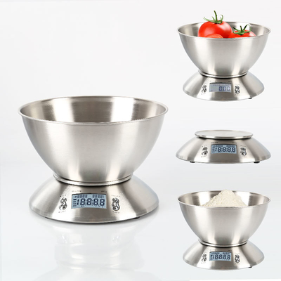 Stainless Steel Kitchen Scale with Battery Power Source and Accurate Weight Measuring Function