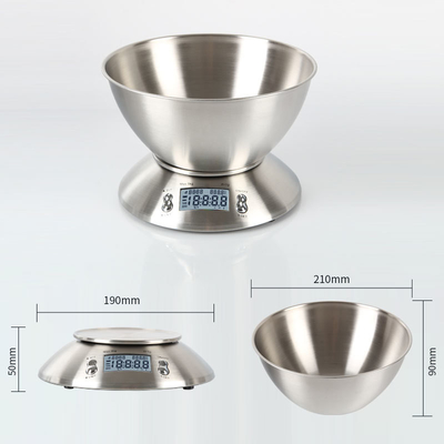 Stainless Steel Kitchen Scale with Battery Power Source and Accurate Weight Measuring Function