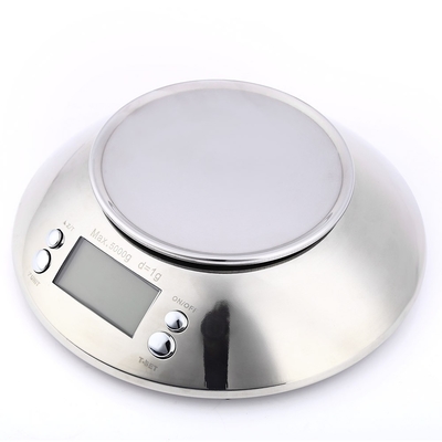 Digital Multifunction Kitchen Scale 5kg Electronic Stainless Steel Food Weighing Scale with Large Removal Bowl