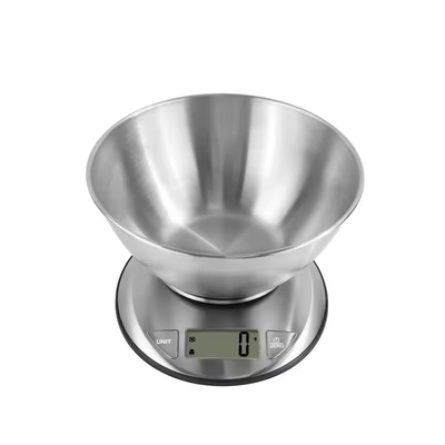 Stainless Steel Digital Kitchen Scale with Bowl Portable Battery-Powered Food Weighting Scale