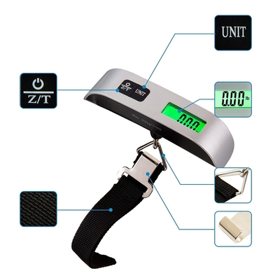 Portable Electronic ABS Plastic Luggage Scale Design 50kg Hook Weighing Scales Battery Powered Digital Display