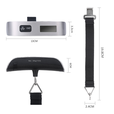 Digital Display Portable Mini Luggage Scale 50KG Hanging Weight Machine Battery Operated Plastic Bascula for Travel
