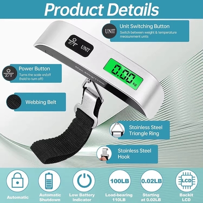 High Precision Digital Luggage Scale with Belt Maximum Weight Recommendation 50kg Single-point Type