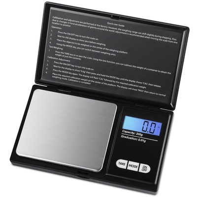 High Precision ABS Stainless Steel Pocket Scale 0.01g Accuracy Mini Digital Jewelry Scale Scale size 7.6*12.8*2 cm