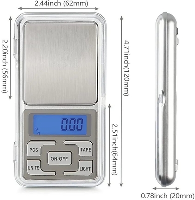 Pocket Digital Scale Mini Digital Balance for Jewelry Weighing 500g 0.01g Product Size 128*75*19mm 2* AAA batteries