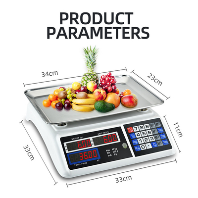 1g Accuracy ABS Material Digital Electronic Bench Scale with LED/LCD Display 40kg Capacity Customizable in Other Colors