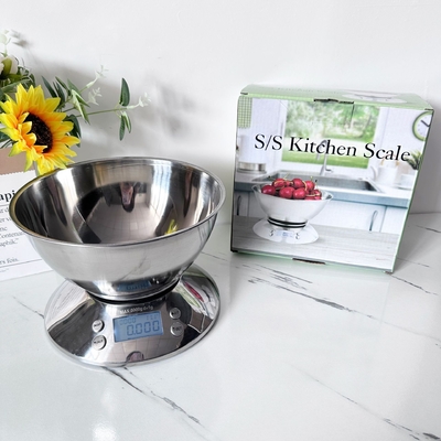 5kg/1g Maximum Weight Recommendation Digital All Stainless Steel Balance Kitchen Scale for Food and Electronic Weighing