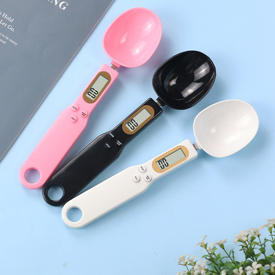 Disposable Batteries Electronic Kitchen Scale Spoon Portable LCD Display Digital Measuring Coffee Food Scale Plastic