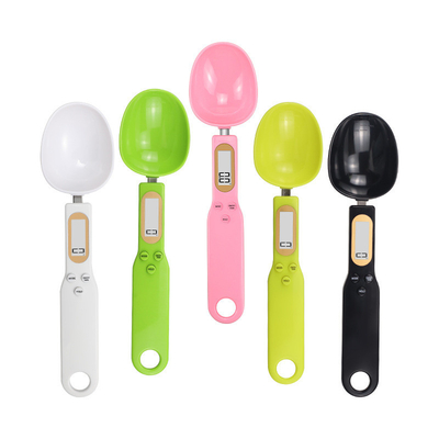 Disposable Batteries Electronic Kitchen Scale Spoon Portable LCD Display Digital Measuring Coffee Food Scale Plastic