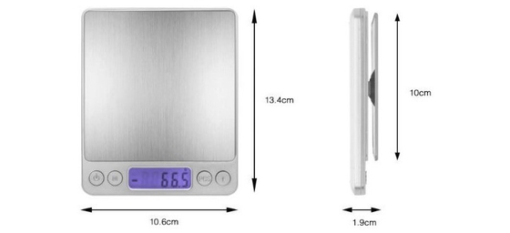 LCD Screen 39*15mm Rectangle 3000g 0.1g Digital Coffee Scale for Convenient Kitchen Food Measurement