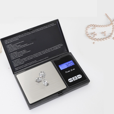 ABS Stainless Steel Precision Mini Electronic Pocket Scale for Jewelry 0.01g Diamond LCD Display Battery Powered 12 Months