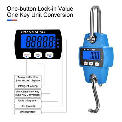 Customized Support Digital LCD Industrial Scale with Waterproof Detachable Hook and Blue Orange Display OEM/ODM Supported