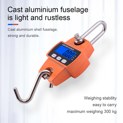300kg/50g Digital LCD Smart Electronic Hook Scale Professional Waterproof Detachable Hook Industrial Scale 20-Piece Set