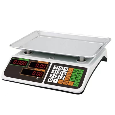 Bench Scale LCD Display White Color Heavy Duty Body 420g Stainless Iron Tray Plate Electric Scale 40kg Capacity High Precision Load Cell