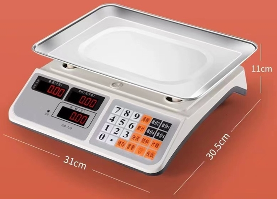 Bench Scale LCD Display White Color Heavy Duty Body 420g Stainless Iron Tray Plate Electric Scale 40kg Capacity High Precision Load Cell