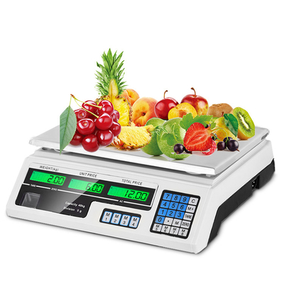 40kg Commercial Table Scale for Fruit Store Accurate Weighing Platform Plastic Stainless Steel Electronic Components